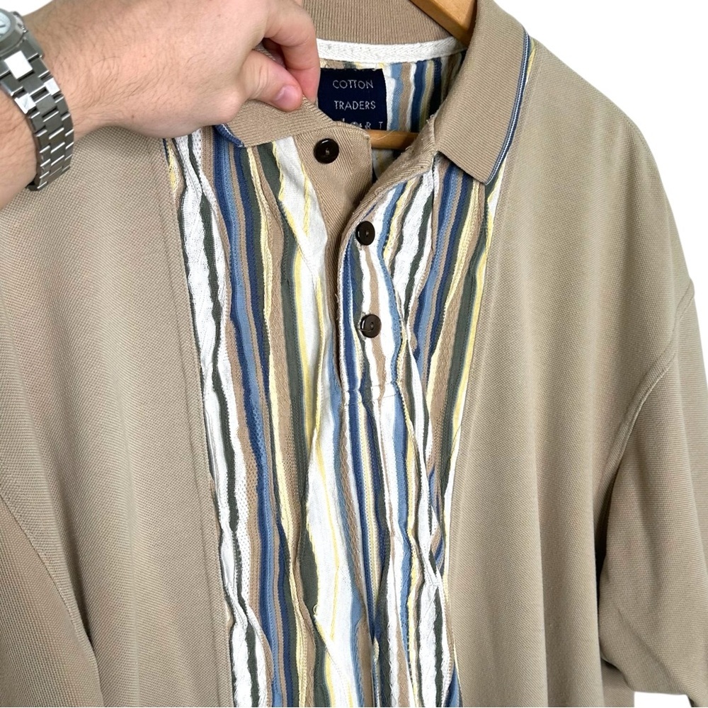 Vintage Cotton Traders 3D knit polo shirt - Picture 4 of 6